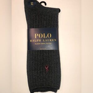 COPY - Polo Crew Socks NWT  Men XL in gray and Oat/ Wheat L in cream-SOLD